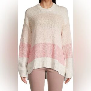 Splendid Marled Colorblock Knit Crew Neck Pullover Sweate